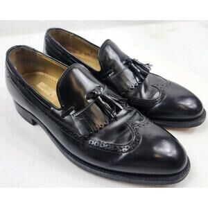 Johnston & Murphy Aristocraft Mens 9 D Brown Leather Tassle Wingtip Dress Shoes